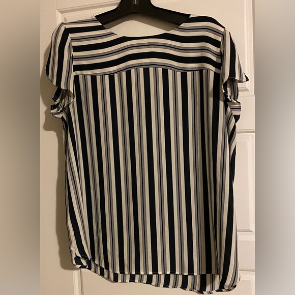 LOFT striped bar back blouse large - Picture 5 of 7